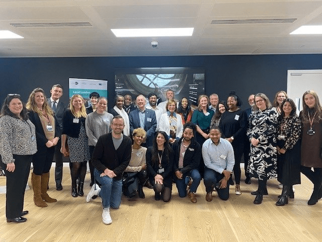 A group photo of Enterprise Advisers and Career Hub staff at a networking event